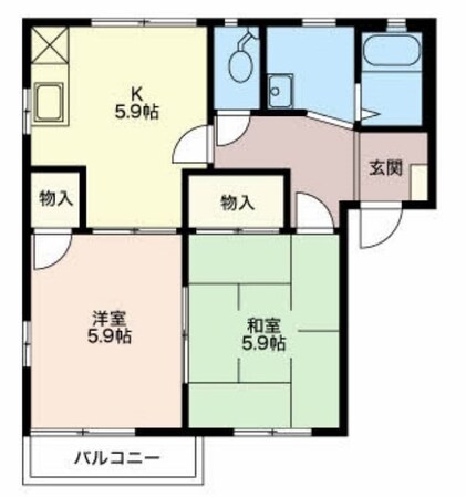 宮田駅 徒歩13分 1階の物件間取画像